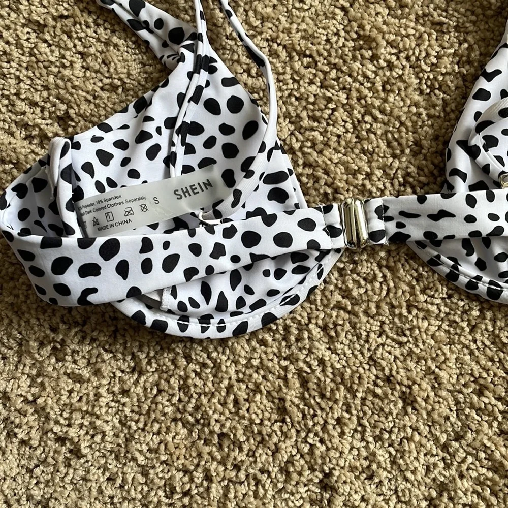 Dalmatian print shein underwire swimsuit top - Picture 2 of 2